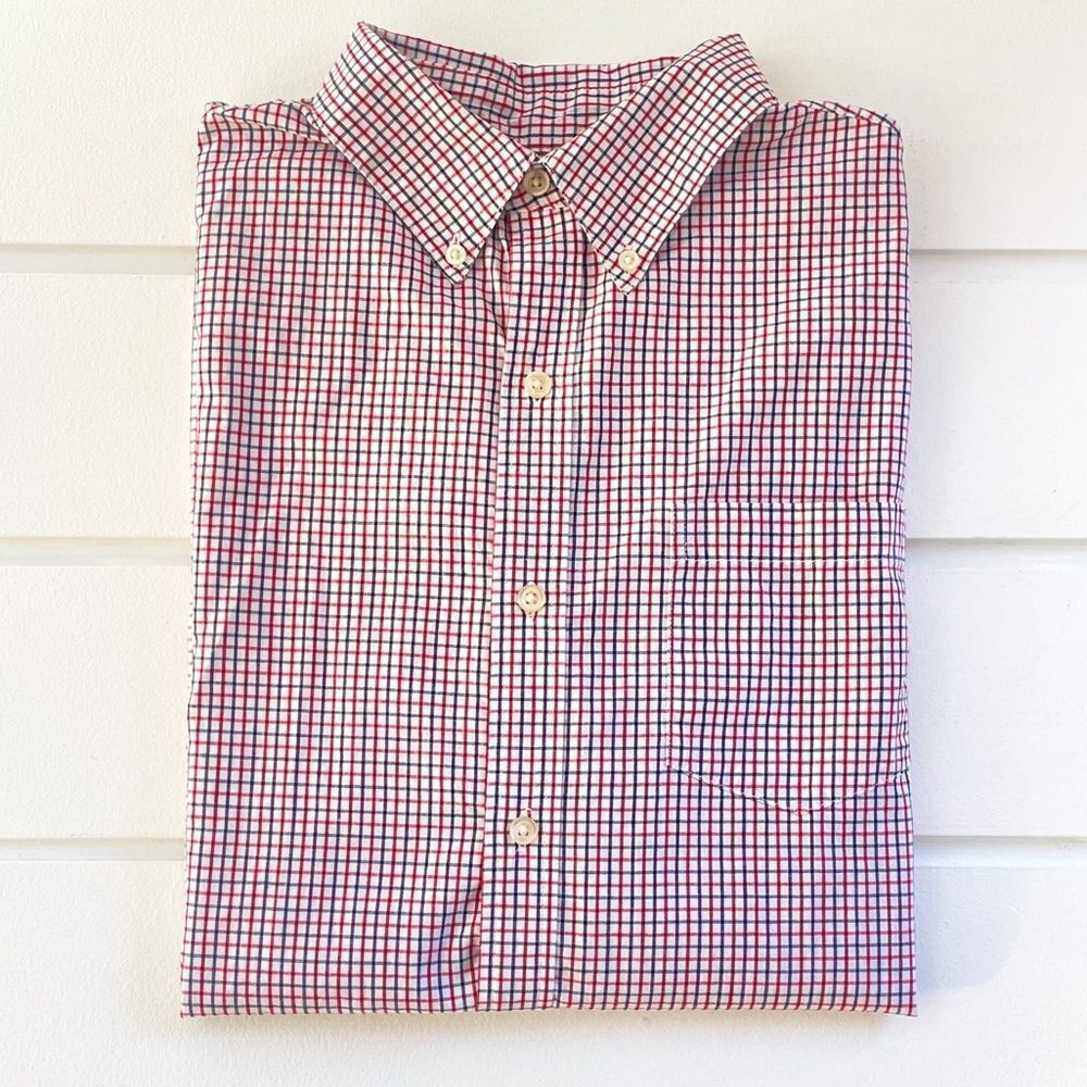 Chaps Check Plaid Men’s Long Sleeve Button Down Shirt Size Medium